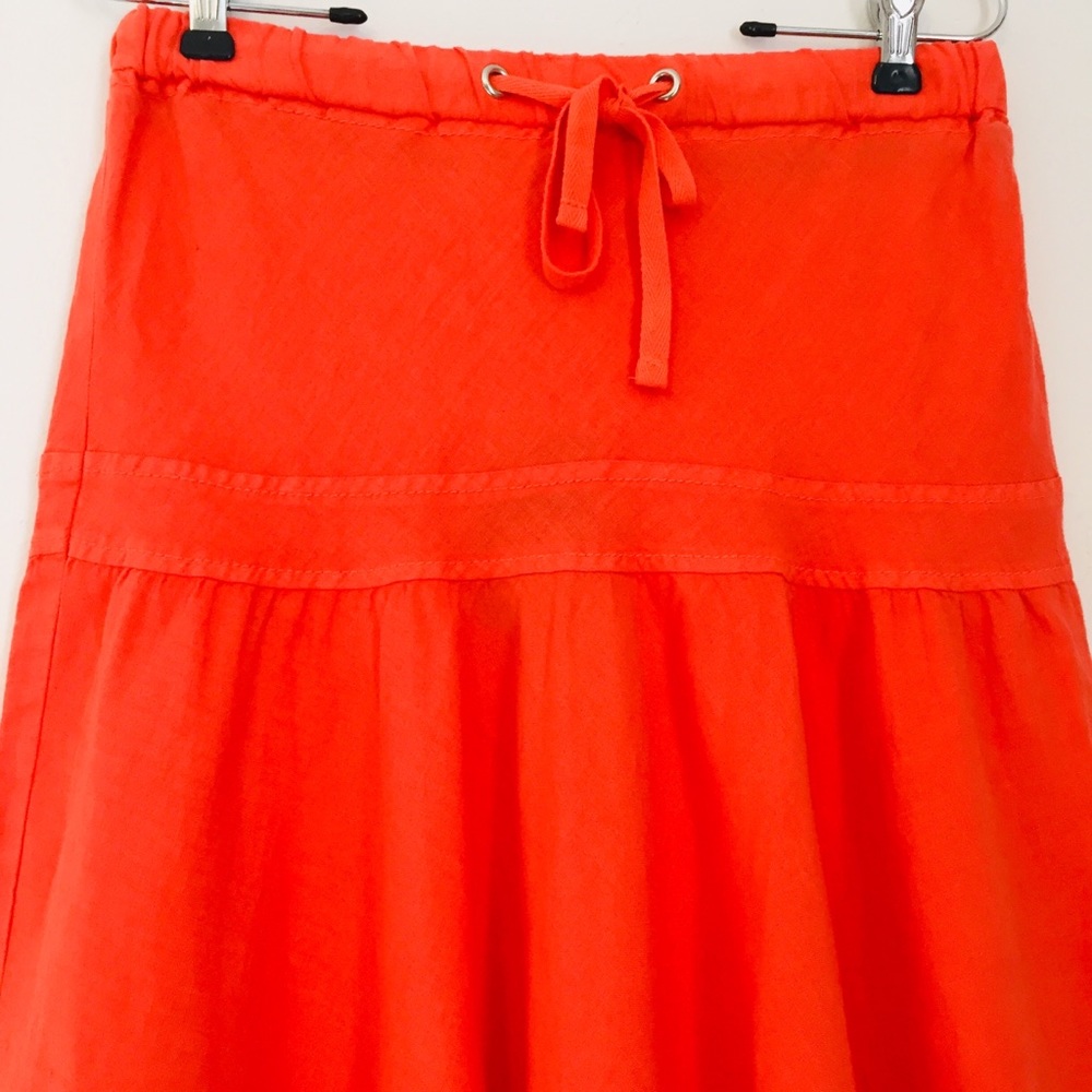 ANTHROPOLOGIE NWT Elevenses Orange Linen Skirt Size Small - Picture 2 of 8